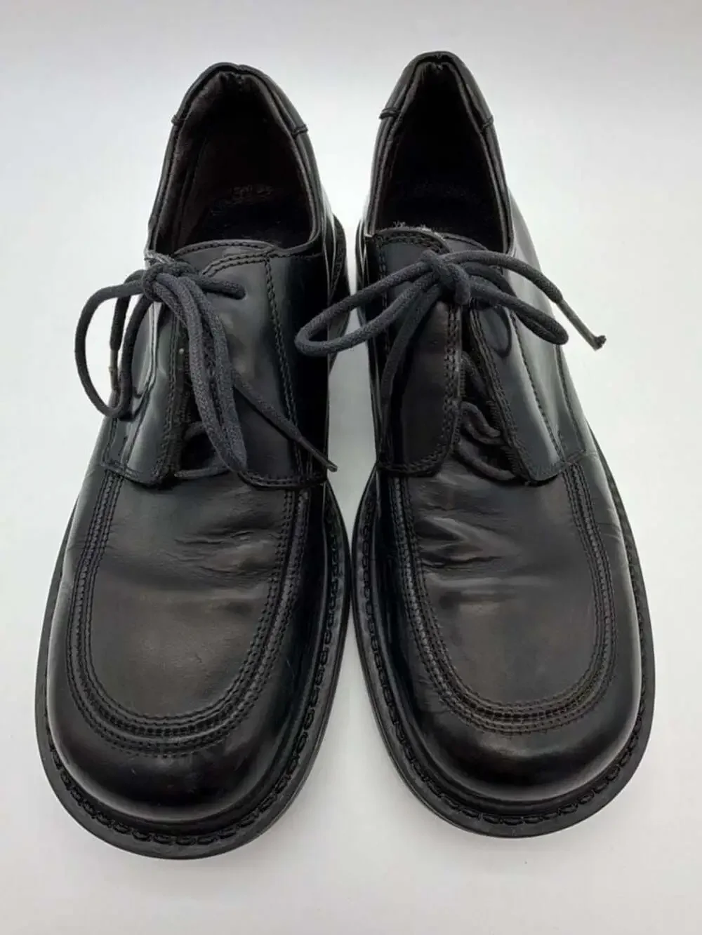Bass Black Leather Square Toe Lace-Up Derby Oxford Shoes Men's Size 5